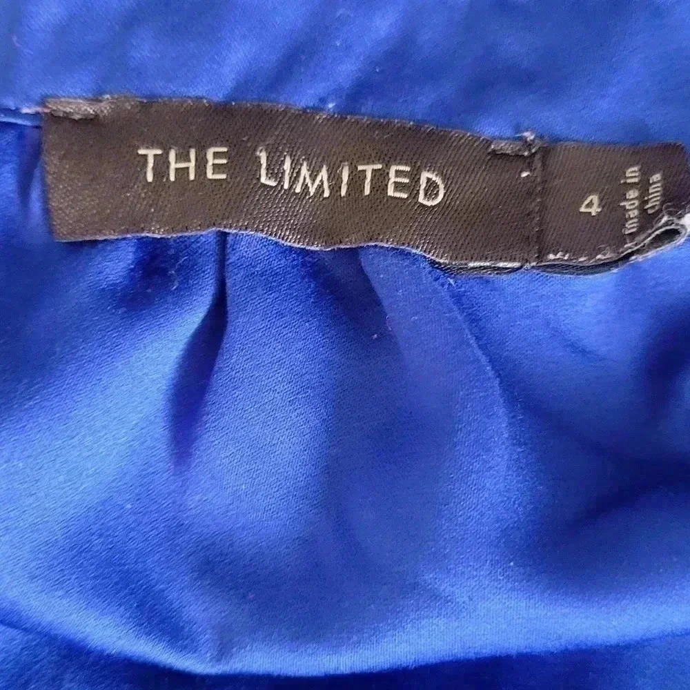 VTG 1990s The Limited Blue Green Mandarin V-Neck Sheath Dress Women's Size 4 - Picture 16 of 16